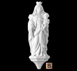 SYNTHETIC MARBLE VIRGIN OF CARMEN WITH PEDESTAL LEATHER FINISHED